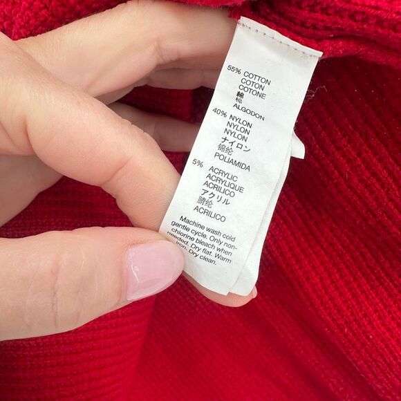 Gap Women’s Red‎ Thermal Waffle Knit Sweater Top Size Medium - Picture 6 of 9